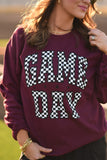 RTS Maroon Checkered Game Day Sweatshirt-Ships in 2-3 Weeks