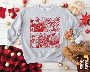 Christmas Squares Sweatshirt- Ships in 1-2 weeks