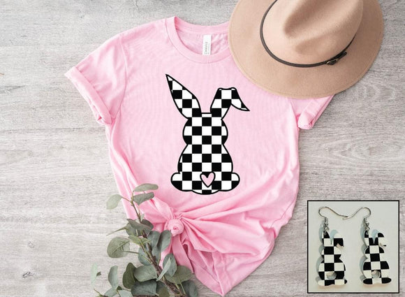 Checkered Bunny tee - Ships in 1-2 weeks