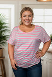 Bubblegum Stripes Twist Back Tee