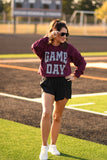 RTS Maroon Checkered Game Day Sweatshirt-Ships in 2-3 Weeks