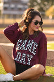 RTS Maroon Checkered Game Day Sweatshirt-Ships in 2-3 Weeks