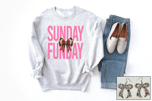 Football Sunday FunDay Bow Sweatshirt- Ships in 1-2 weeks