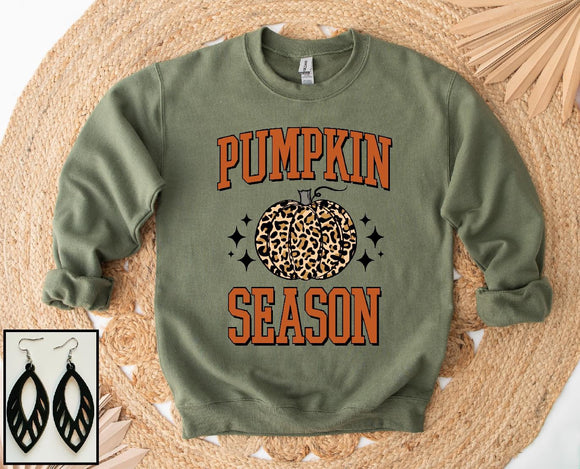 Pumpkin Season Leopard Sweatshirt- Ships in 1-2 weeks