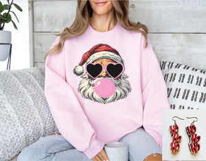 Bubblegum Santa Sweatshirt- Ships in 1-2 weeks