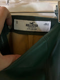 Hollister Faux Leather Skirt- Dark Green- NWOT- Small