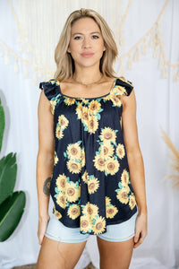 Swooning For Sunflowers - Flutter Sleeve