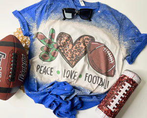 Peace Love Football Tee- SHIPS IN 2-3 Weeks- Excluded From Discounts