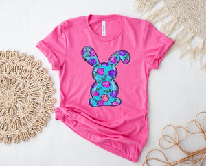 Spring Bunny Floral tee - Ships in 1-2 weeks- excluded from discounts